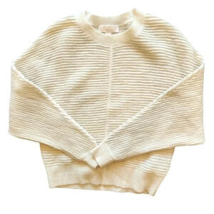 Michael Kors Cream Ribbed Batwing Sweater • XXS • Luxe Minimal Knit • NWOT